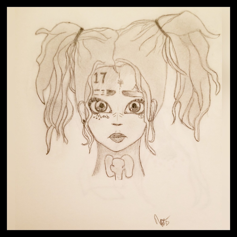 Genderbent XXXtentacion shaded portrait